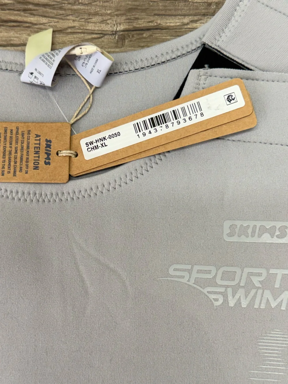 SKIMS Sport Swim High Neck Top Womens Large Chrome size xl NWT